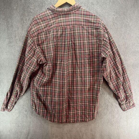 Vintage Polo Jeans Co Ralph Lauren Red Green Plaid Shirt Button Up Mens Large - Picture 5 of 7